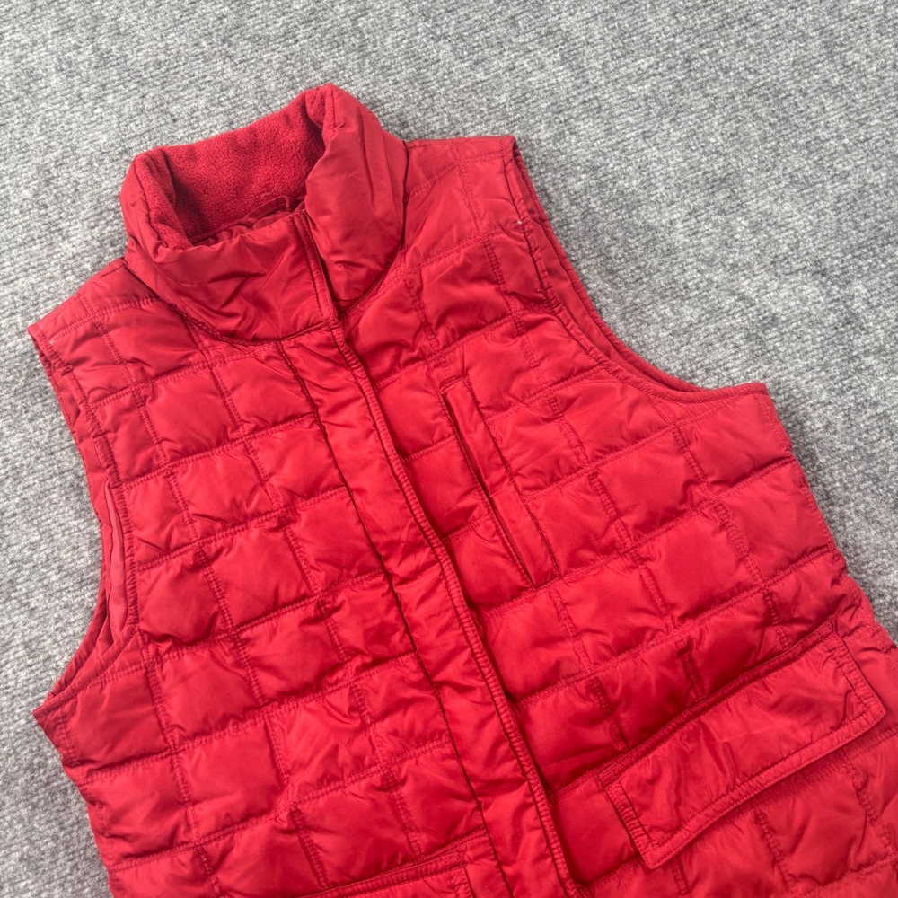 Kenneth Cole Reaction Puffer Vest Small Red Down Feather Quilted Mens